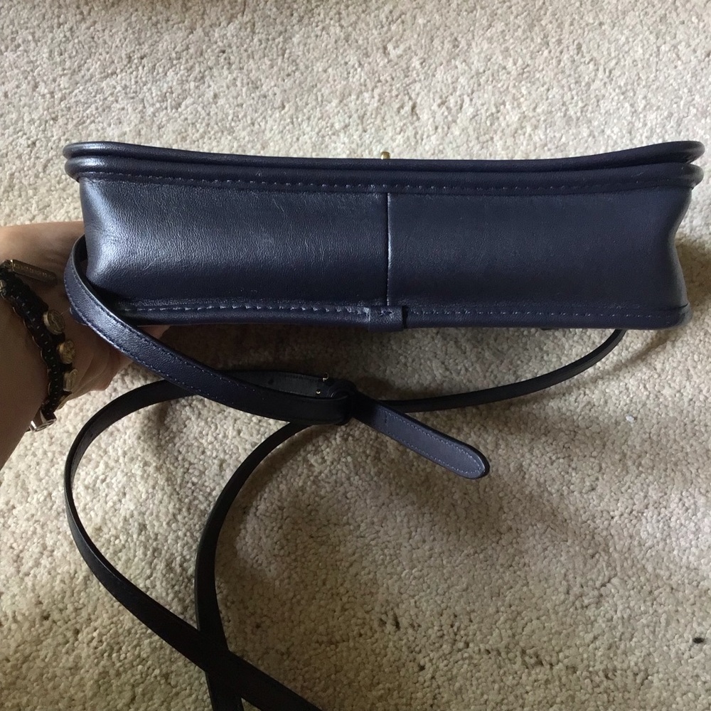 Coach Navy Blue brand new  Crossbody Bag with Blue Flower Charm - Picture 6 of 8